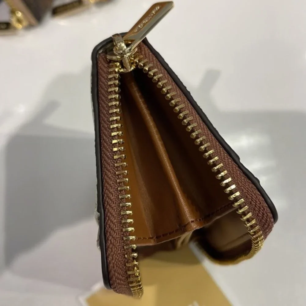Michael Kors Jet Set Travel Medium Zip Around Card Case Vanilla - Picture 15 of 16